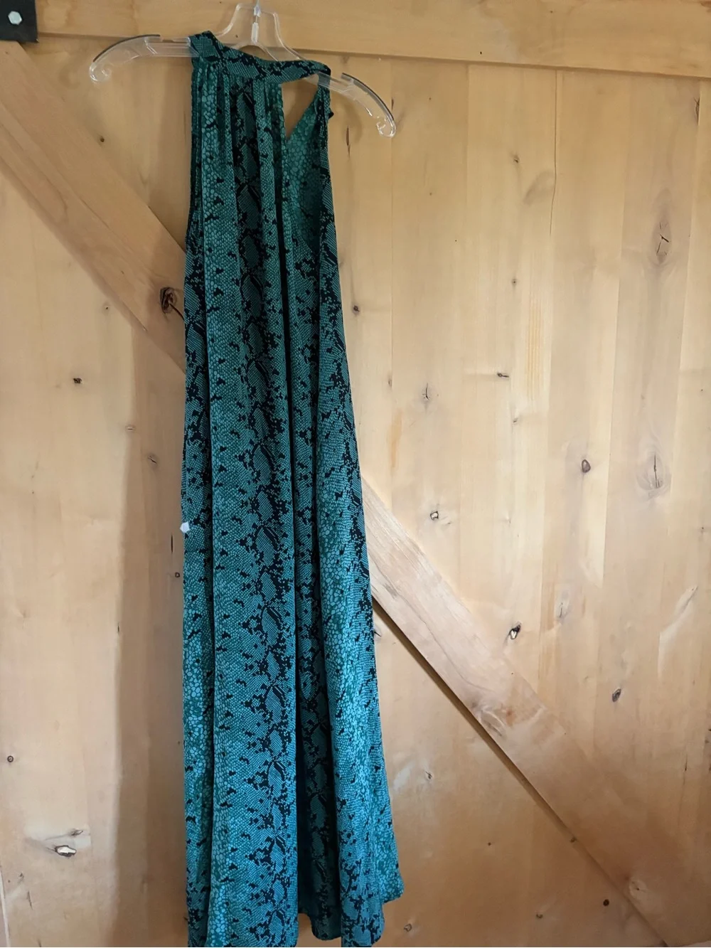 Nieves Lavi Teal and Black Snake-Print Maxi Dress - Picture 7 of 7